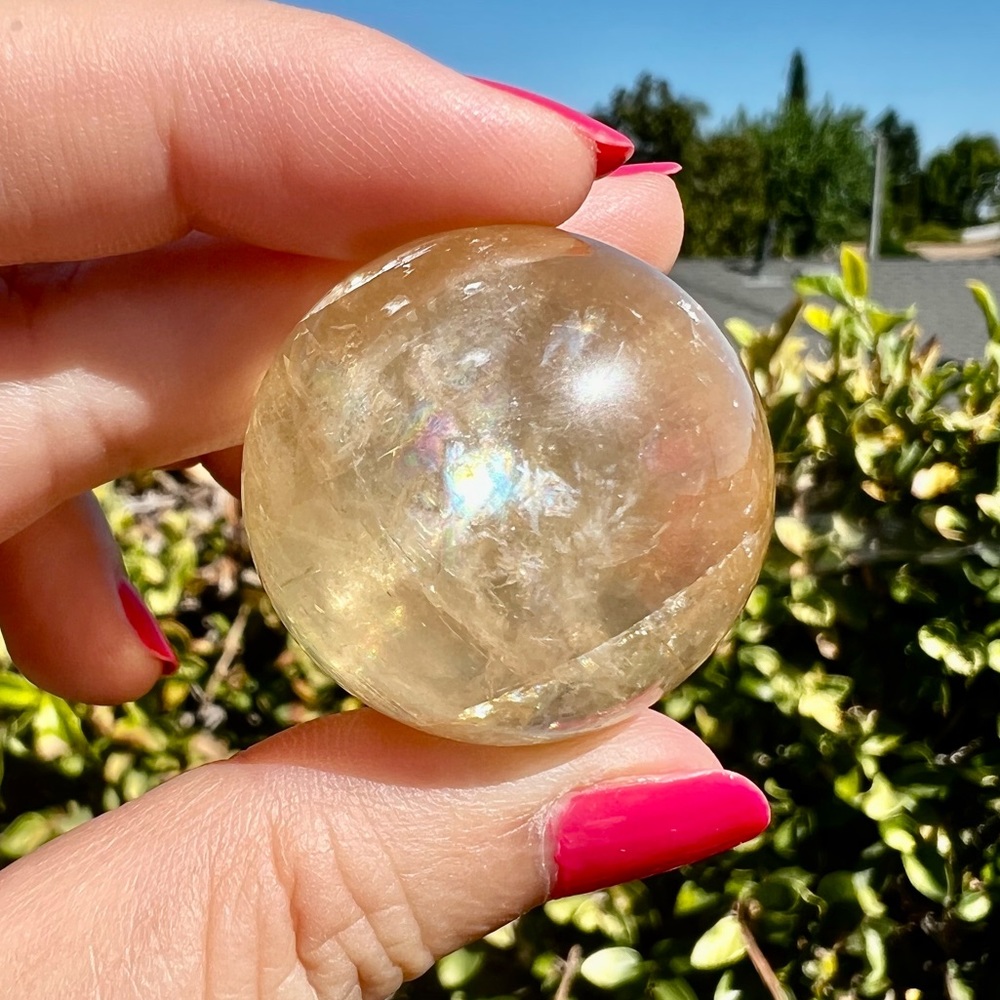 High Quality Honey Calcite Sphere - A